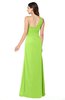 ColsBM Kamila Bright Green Traditional Asymmetric Neckline Sleeveless Half Backless Chiffon Floor Length Plus Size Bridesmaid Dresses
