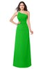 ColsBM Kamila Classic Green Traditional Asymmetric Neckline Sleeveless Half Backless Chiffon Floor Length Plus Size Bridesmaid Dresses