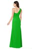 ColsBM Kamila Classic Green Traditional Asymmetric Neckline Sleeveless Half Backless Chiffon Floor Length Plus Size Bridesmaid Dresses