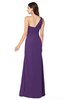 ColsBM Kamila Dark Purple Traditional Asymmetric Neckline Sleeveless Half Backless Chiffon Floor Length Plus Size Bridesmaid Dresses