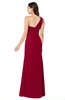 ColsBM Kamila Dark Red Traditional Asymmetric Neckline Sleeveless Half Backless Chiffon Floor Length Plus Size Bridesmaid Dresses