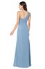 ColsBM Kamila Dusty Blue Traditional Asymmetric Neckline Sleeveless Half Backless Chiffon Floor Length Plus Size Bridesmaid Dresses