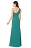ColsBM Kamila Emerald Green Traditional Asymmetric Neckline Sleeveless Half Backless Chiffon Floor Length Plus Size Bridesmaid Dresses