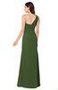 ColsBM Kamila Garden Green Traditional Asymmetric Neckline Sleeveless Half Backless Chiffon Floor Length Plus Size Bridesmaid Dresses