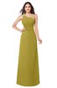 ColsBM Kamila Golden Olive Traditional Asymmetric Neckline Sleeveless Half Backless Chiffon Floor Length Plus Size Bridesmaid Dresses