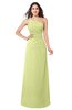 ColsBM Kamila Lime Green Traditional Asymmetric Neckline Sleeveless Half Backless Chiffon Floor Length Plus Size Bridesmaid Dresses