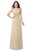 ColsBM Kamila Novelle Peach Traditional Asymmetric Neckline Sleeveless Half Backless Chiffon Floor Length Plus Size Bridesmaid Dresses