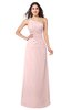 ColsBM Kamila Pastel Pink Traditional Asymmetric Neckline Sleeveless Half Backless Chiffon Floor Length Plus Size Bridesmaid Dresses