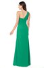 ColsBM Kamila Pepper Green Traditional Asymmetric Neckline Sleeveless Half Backless Chiffon Floor Length Plus Size Bridesmaid Dresses