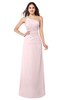 ColsBM Kamila Petal Pink Traditional Asymmetric Neckline Sleeveless Half Backless Chiffon Floor Length Plus Size Bridesmaid Dresses