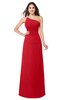 ColsBM Kamila Red Traditional Asymmetric Neckline Sleeveless Half Backless Chiffon Floor Length Plus Size Bridesmaid Dresses