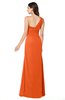 ColsBM Kamila Tangerine Traditional Asymmetric Neckline Sleeveless Half Backless Chiffon Floor Length Plus Size Bridesmaid Dresses