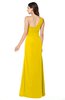 ColsBM Kamila Yellow Traditional Asymmetric Neckline Sleeveless Half Backless Chiffon Floor Length Plus Size Bridesmaid Dresses