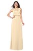 ColsBM Willow Apricot Gelato Classic A-line Jewel Sleeveless Zipper Draped Plus Size Bridesmaid Dresses