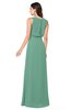 ColsBM Willow Beryl Green Classic A-line Jewel Sleeveless Zipper Draped Plus Size Bridesmaid Dresses
