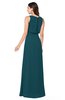 ColsBM Willow Blue Green Classic A-line Jewel Sleeveless Zipper Draped Plus Size Bridesmaid Dresses