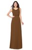 ColsBM Willow Brown Classic A-line Jewel Sleeveless Zipper Draped Plus Size Bridesmaid Dresses
