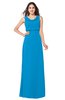 ColsBM Willow Cornflower Blue Classic A-line Jewel Sleeveless Zipper Draped Plus Size Bridesmaid Dresses