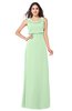 ColsBM Willow Light Green Classic A-line Jewel Sleeveless Zipper Draped Plus Size Bridesmaid Dresses