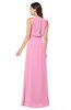 ColsBM Willow Pink Classic A-line Jewel Sleeveless Zipper Draped Plus Size Bridesmaid Dresses
