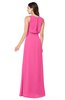 ColsBM Willow Rose Pink Classic A-line Jewel Sleeveless Zipper Draped Plus Size Bridesmaid Dresses