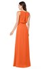 ColsBM Willow Tangerine Classic A-line Jewel Sleeveless Zipper Draped Plus Size Bridesmaid Dresses