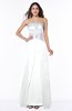 ColsBM Amalia Cloud White Modern A-line Strapless Zipper Floor Length Sash Plus Size Bridesmaid Dresses