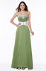 ColsBM Amalia Moss Green Modern A-line Strapless Zipper Floor Length Sash Plus Size Bridesmaid Dresses