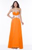 ColsBM Amalia Orange Modern A-line Strapless Zipper Floor Length Sash Plus Size Bridesmaid Dresses