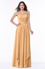 ColsBM Kerry Apricot Modern Sleeveless Zip up Floor Length Ruching Plus Size Bridesmaid Dresses