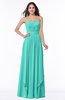 ColsBM Kerry Blue Turquoise Modern Sleeveless Zip up Floor Length Ruching Plus Size Bridesmaid Dresses