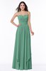 ColsBM Kerry Bristol Blue Modern Sleeveless Zip up Floor Length Ruching Plus Size Bridesmaid Dresses