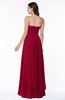 ColsBM Kerry Dark Red Modern Sleeveless Zip up Floor Length Ruching Plus Size Bridesmaid Dresses