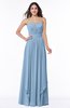 ColsBM Kerry Dusty Blue Modern Sleeveless Zip up Floor Length Ruching Plus Size Bridesmaid Dresses