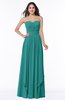 ColsBM Kerry Emerald Green Modern Sleeveless Zip up Floor Length Ruching Plus Size Bridesmaid Dresses