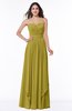 ColsBM Kerry Golden Olive Modern Sleeveless Zip up Floor Length Ruching Plus Size Bridesmaid Dresses