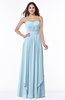 ColsBM Kerry Ice Blue Modern Sleeveless Zip up Floor Length Ruching Plus Size Bridesmaid Dresses