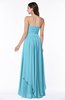 ColsBM Kerry Light Blue Modern Sleeveless Zip up Floor Length Ruching Plus Size Bridesmaid Dresses