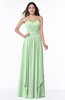 ColsBM Kerry Light Green Modern Sleeveless Zip up Floor Length Ruching Plus Size Bridesmaid Dresses