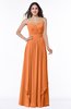 ColsBM Kerry Mango Modern Sleeveless Zip up Floor Length Ruching Plus Size Bridesmaid Dresses