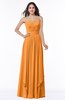 ColsBM Kerry Orange Modern Sleeveless Zip up Floor Length Ruching Plus Size Bridesmaid Dresses