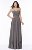 ColsBM Kerry Ridge Grey Modern Sleeveless Zip up Floor Length Ruching Plus Size Bridesmaid Dresses