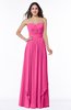 ColsBM Kerry Rose Pink Modern Sleeveless Zip up Floor Length Ruching Plus Size Bridesmaid Dresses
