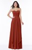 ColsBM Kerry Rust Modern Sleeveless Zip up Floor Length Ruching Plus Size Bridesmaid Dresses