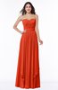 ColsBM Kerry Tangerine Tango Modern Sleeveless Zip up Floor Length Ruching Plus Size Bridesmaid Dresses