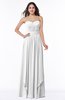 ColsBM Kerry White Modern Sleeveless Zip up Floor Length Ruching Plus Size Bridesmaid Dresses