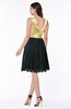ColsBM Connie Gold Modern Bateau Sleeveless Knee Length Lace Bridesmaid Dresses
