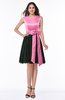 ColsBM Connie Rose Pink Modern Bateau Sleeveless Knee Length Lace Bridesmaid Dresses