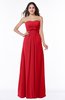 ColsBM Aaliyah Red Elegant Strapless Sleeveless Half Backless Chiffon Floor Length Plus Size Bridesmaid Dresses