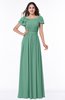 ColsBM Thalia Beryl Green Mature A-line Zipper Chiffon Floor Length Plus Size Bridesmaid Dresses